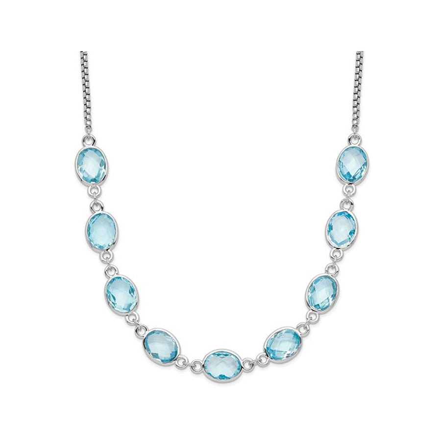 14.10 Carat (ctw) Blue Topaz Necklace in Sterling Silver Image 1