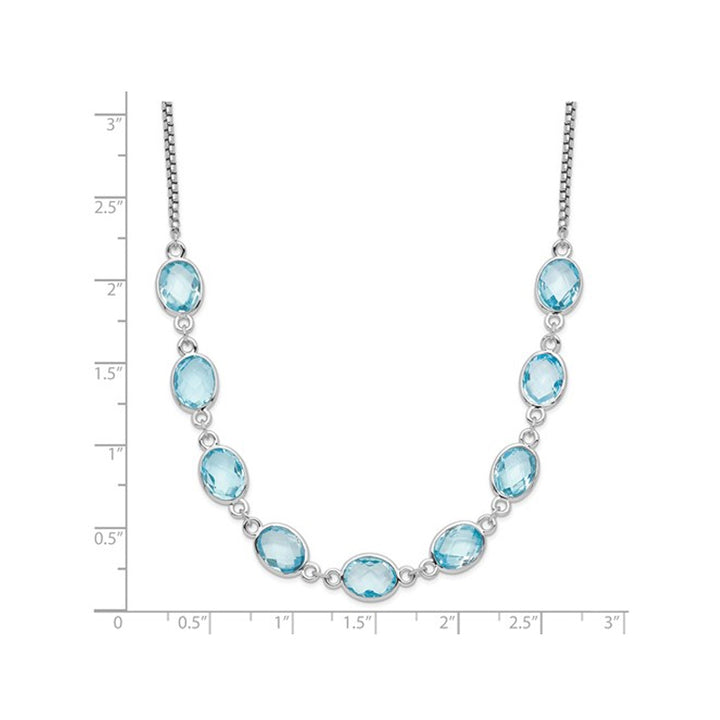 14.10 Carat (ctw) Blue Topaz Necklace in Sterling Silver Image 3