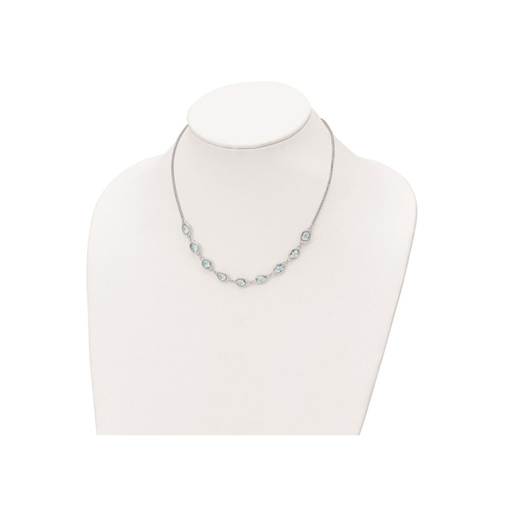 14.10 Carat (ctw) Blue Topaz Necklace in Sterling Silver Image 4