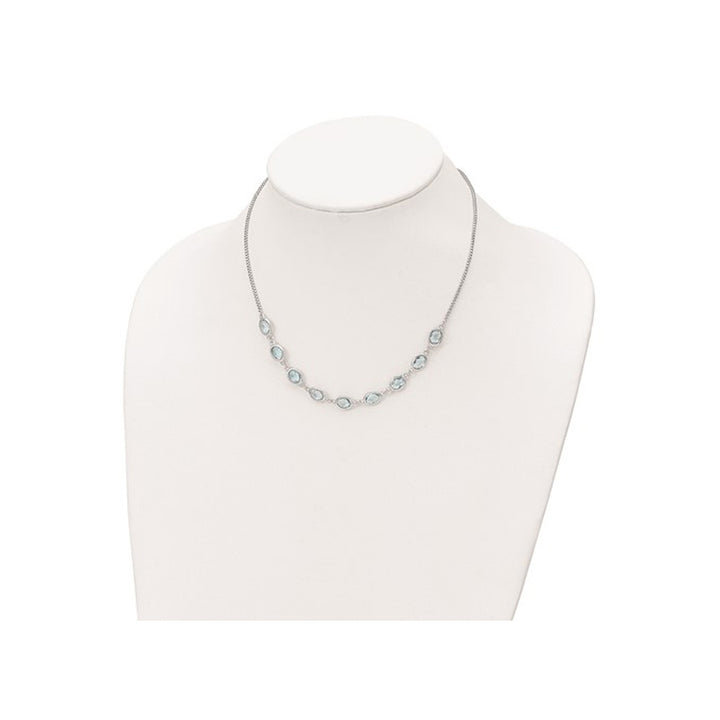 14.10 Carat (ctw) Blue Topaz Necklace in Sterling Silver Image 4