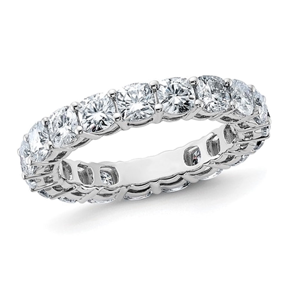 3.60 Carat (ctw Color-G-H-I) Synthetic Cushion Moissanite Eternity Wedding Band Ring in 14K White Gold Image 1