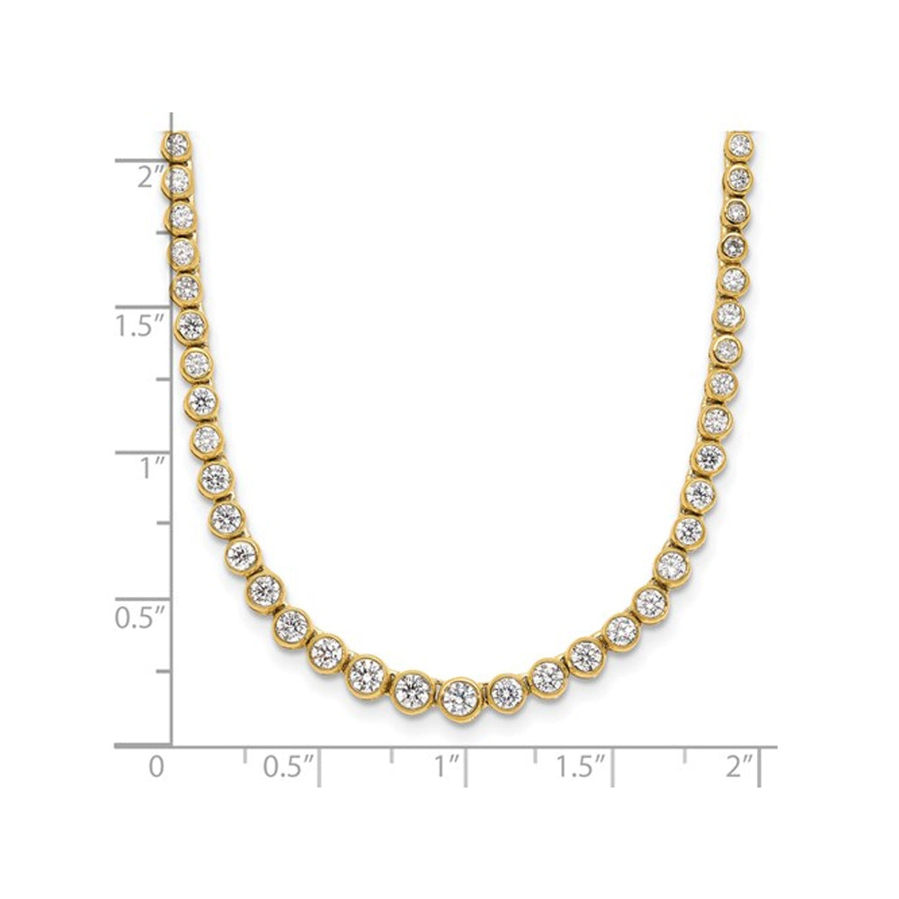 3.00 Carat (ctw SI1-SI2 G-H) Lab-Grown Diamond Necklace Graduating Tennis Bolo in 14K Yellow Gold Image 4