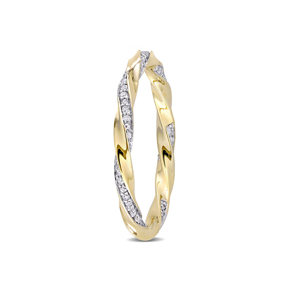 1/4 Carat (ctw) Diamond Twist Eternity Band Ring in 10K Yellow Gold Image 2