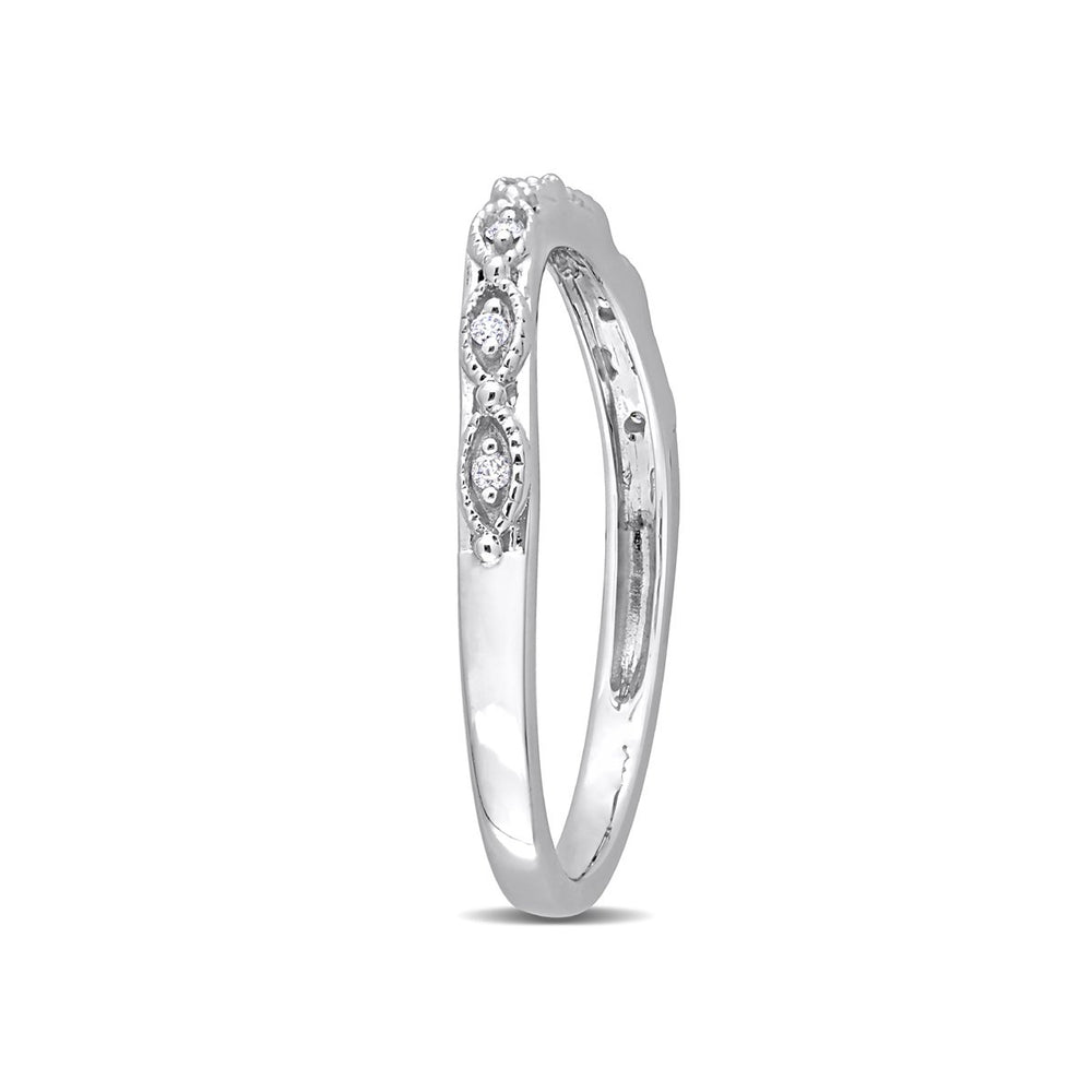 Diamond Accent Semi-Eternity Wedding Band Ring in 14K White Gold Image 2