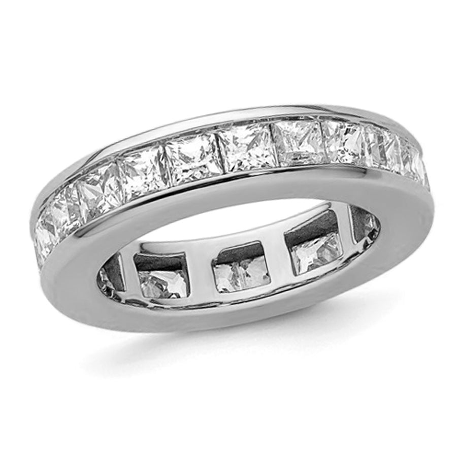 3.00 Carat (ctw Color H-II1-I2) Princess-Cut Diamond Eternity Wedding Band Ring in 14K White Gold Image 1