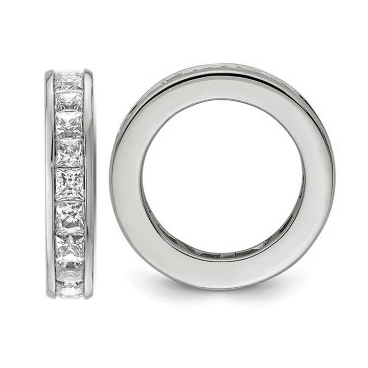 3.00 Carat (ctw Color H-II1-I2) Princess-Cut Diamond Eternity Wedding Band Ring in 14K White Gold Image 3