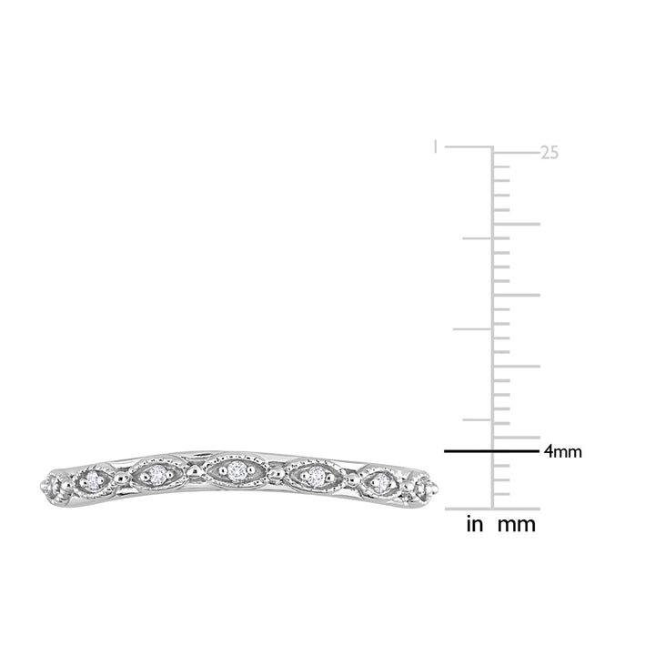 Diamond Accent Semi-Eternity Wedding Band Ring in 14K White Gold Image 3