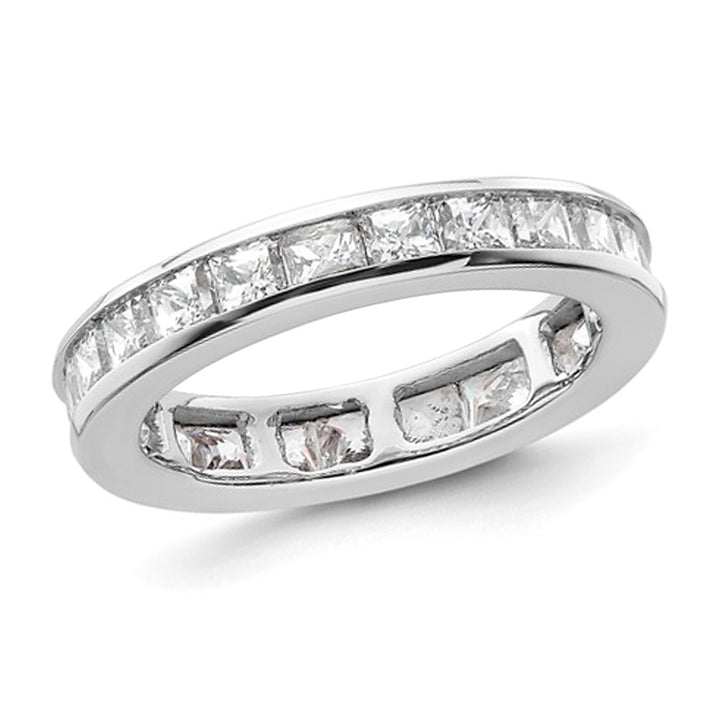 2.00 Carat (ctw Color H-I I1-I2) Princess-Cut Diamond Eternity Wedding Band Ring in 14K White Gold Image 1