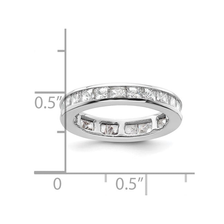 2.00 Carat (ctw Color H-I I1-I2) Princess-Cut Diamond Eternity Wedding Band Ring in 14K White Gold Image 3