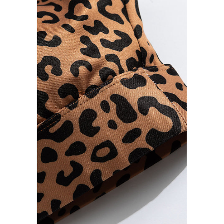 Womens Brown Cheetah Print Sport Bra Pants Set Image 8