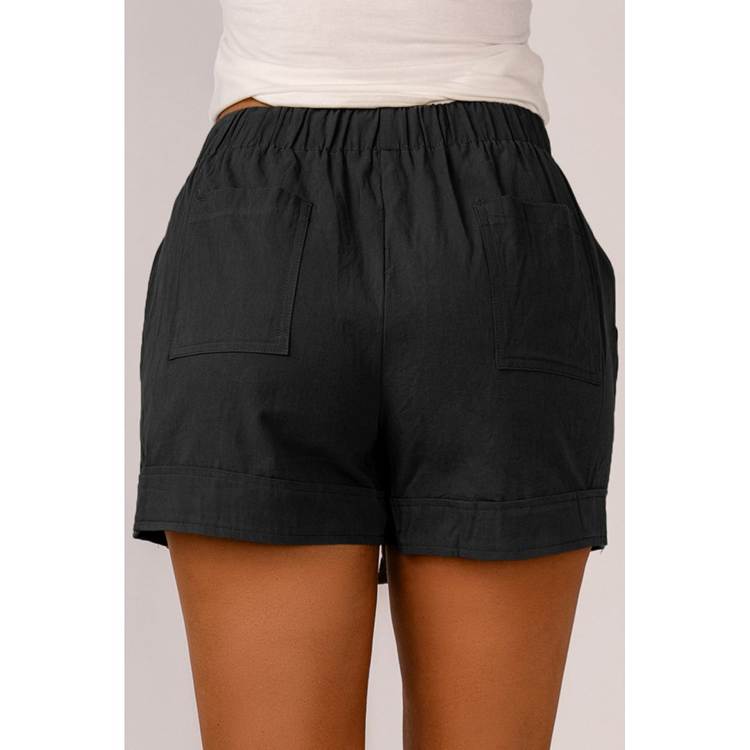 Womens Black Strive Pocketed Tencel Shorts Image 1