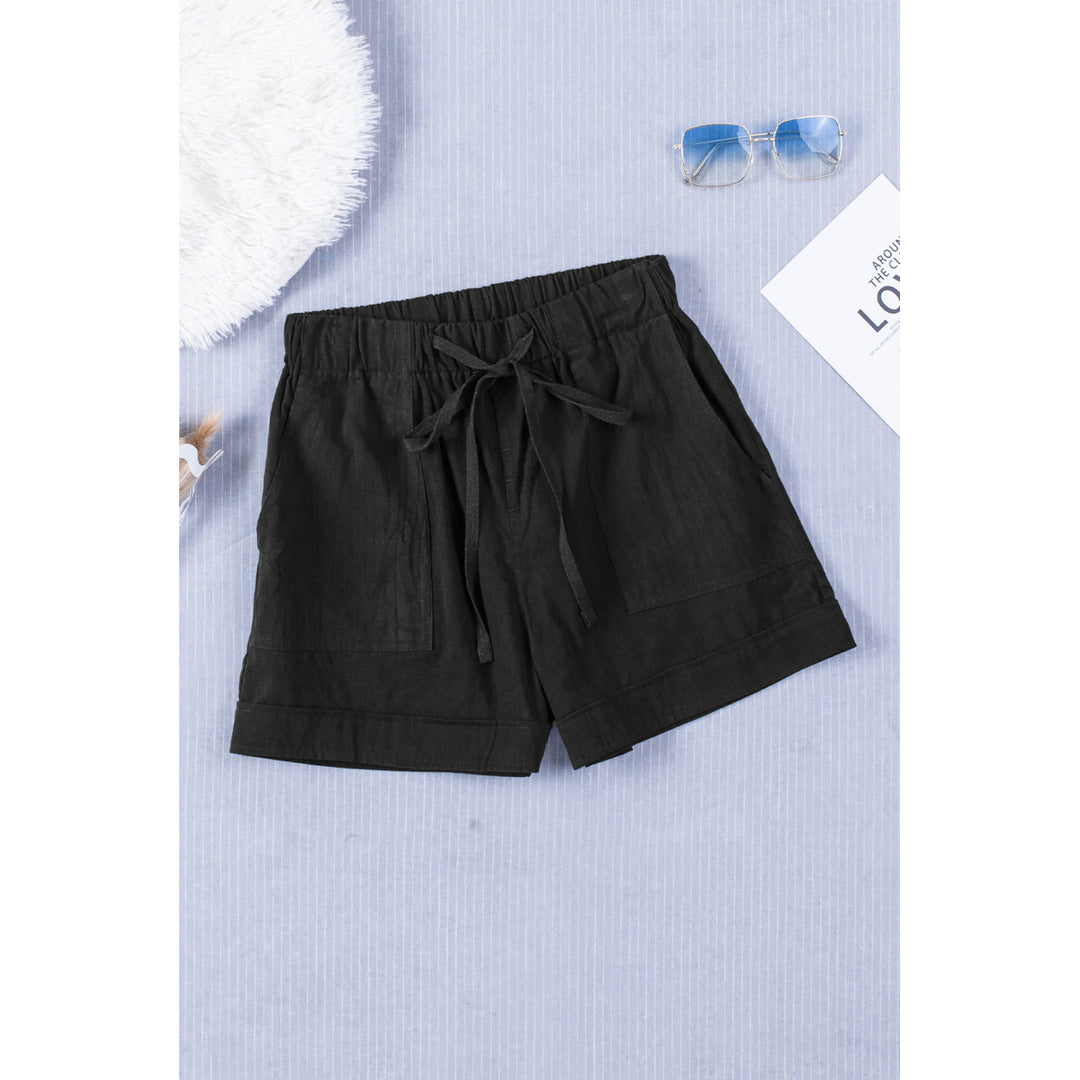 Womens Black Strive Pocketed Tencel Shorts Image 7
