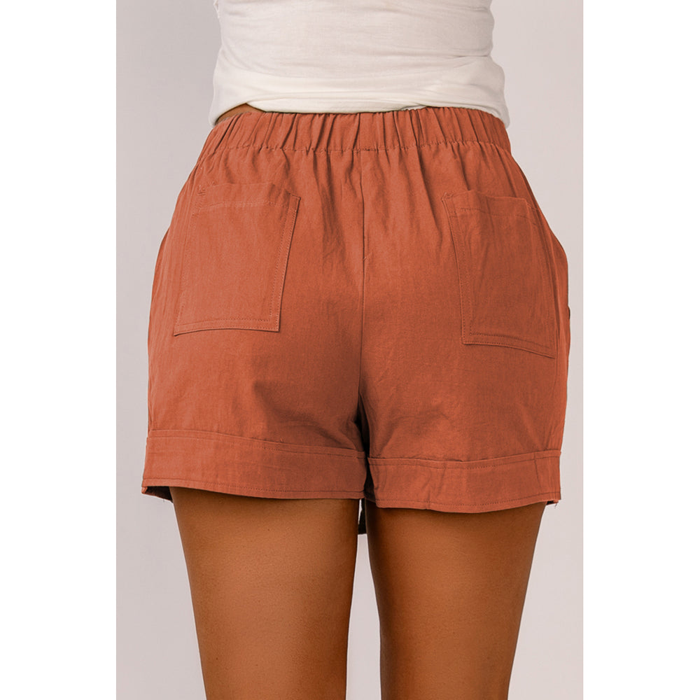 Womens Orange Strive Pocketed Tencel Shorts Image 2