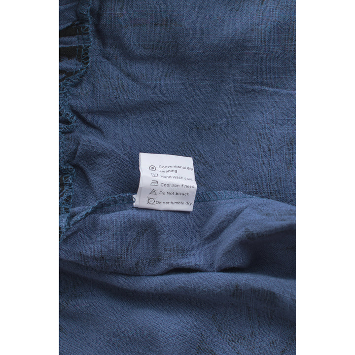 Womens Blue Palm Tree Leaves Print Elastic Waist Shorts with Pocket Image 10
