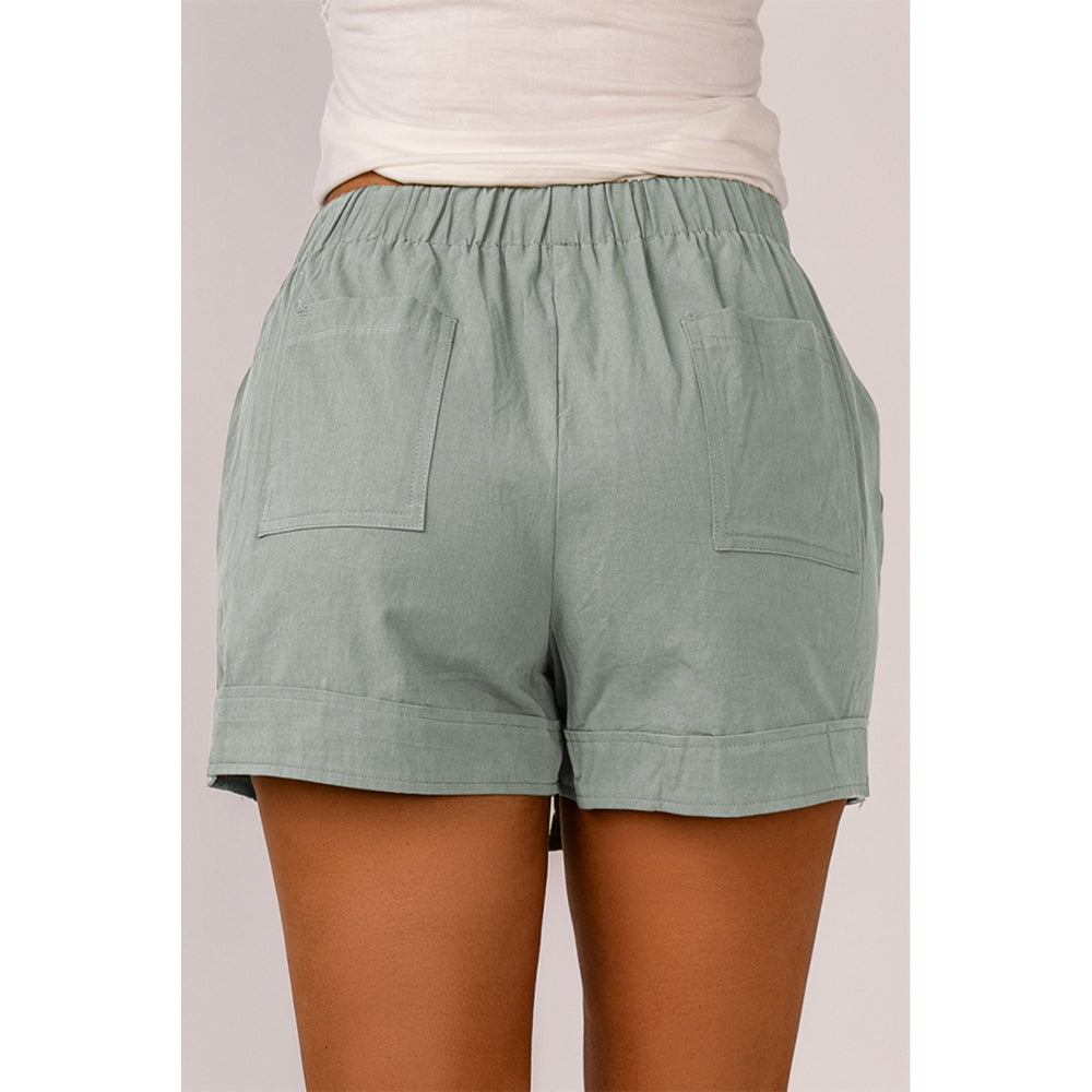 Womens Gray Strive Pocketed Tencel Shorts Image 2