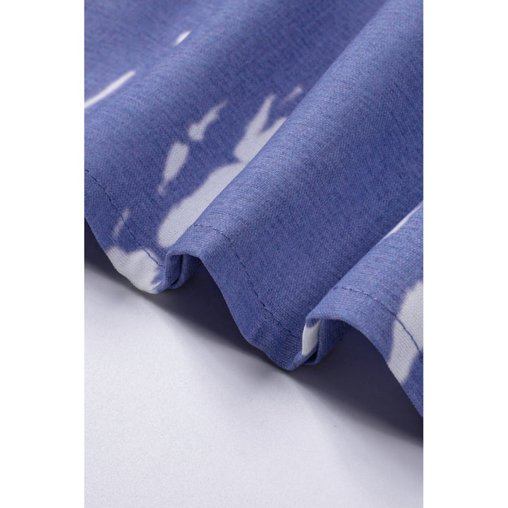 Womens Blue Tie Dye Drawstring Casual Shorts Image 12