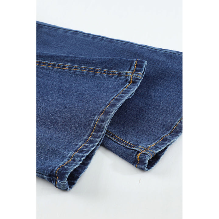 Womens Medium Blue Wash Vintage Wide Leg Jeans Image 7