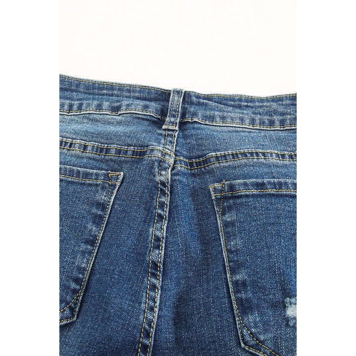 Womens Dark Wash Mid Rise Flare Jeans Image 11