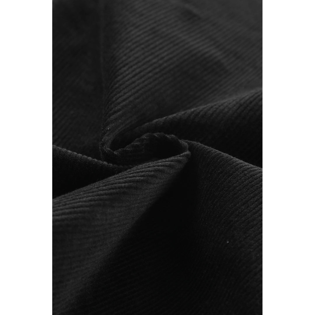 Womens Black Sleeveless Buttoned Bodice Wide Leg Corduroy Jumpsuit Image 7