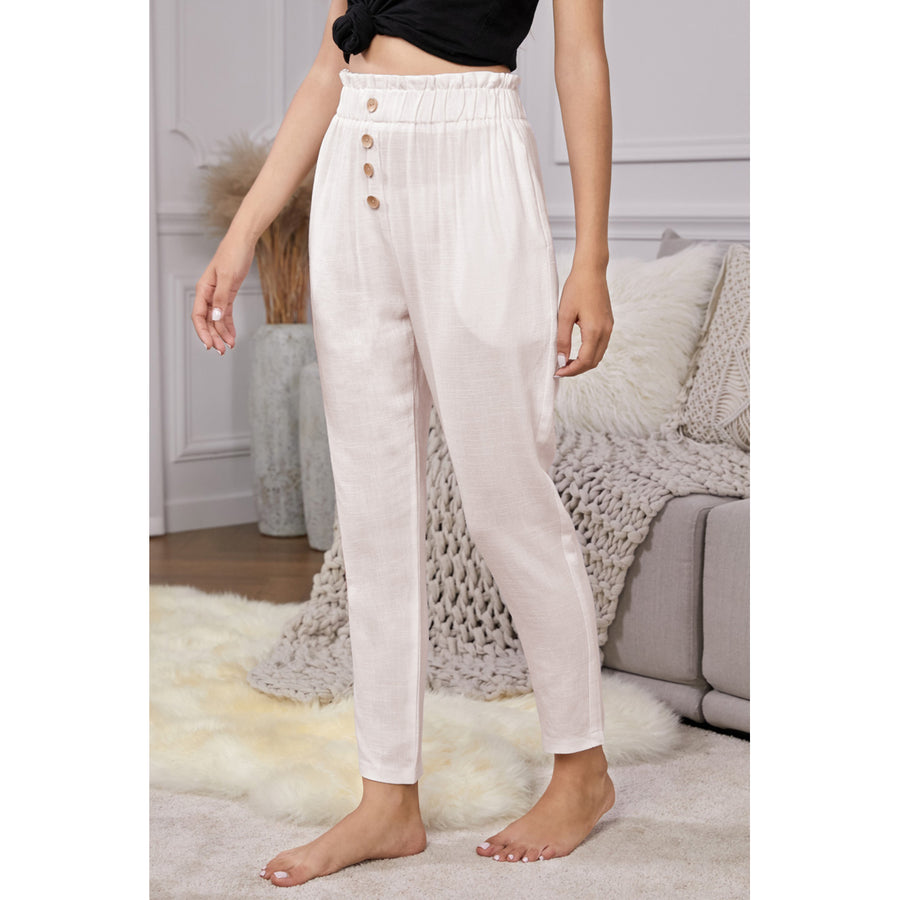Womens Apricot Linen Blend Pocketed Pants Image 1