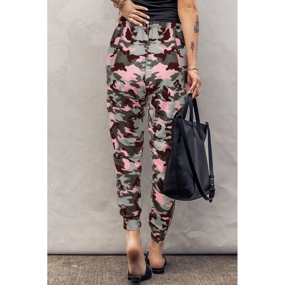 Womens Pink Camouflage Casual Sports Pants Image 2