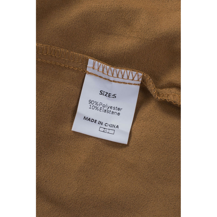 Womens Brown Tassel Zipped Pockets High Waist Mini Skirt Image 4