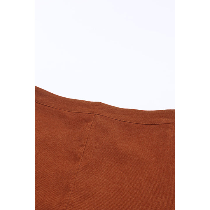 Womens Brown Button Front Corduroy Mini Skirt Image 12