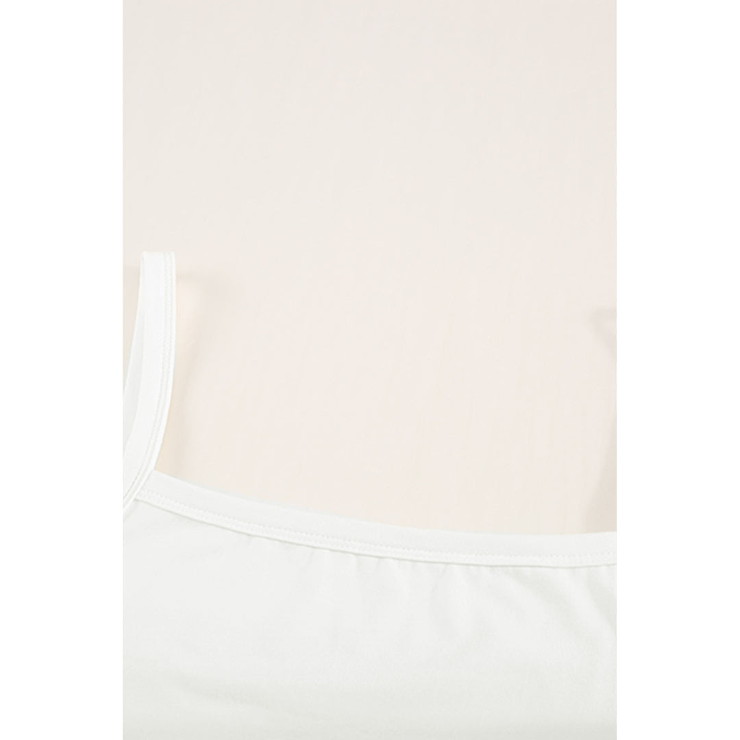 Womens White Cropped Cami Top and High Waist Pants Two Piece Set Image 10