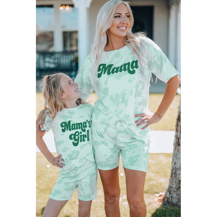 Womens Mama Tie-dye Print T Shirt and Shorts Set Image 8