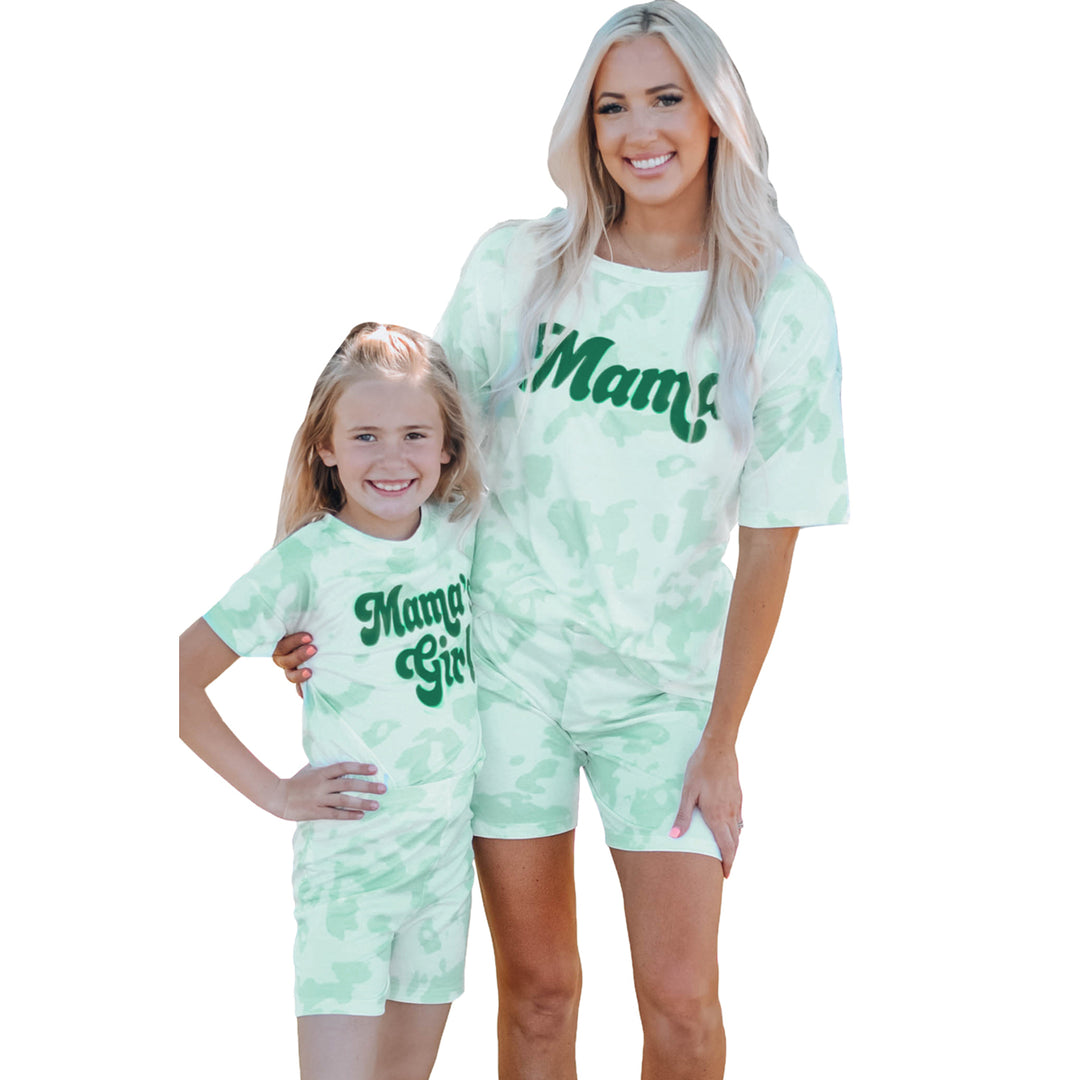 Womens Mama Tie-dye Print T Shirt and Shorts Set Image 10
