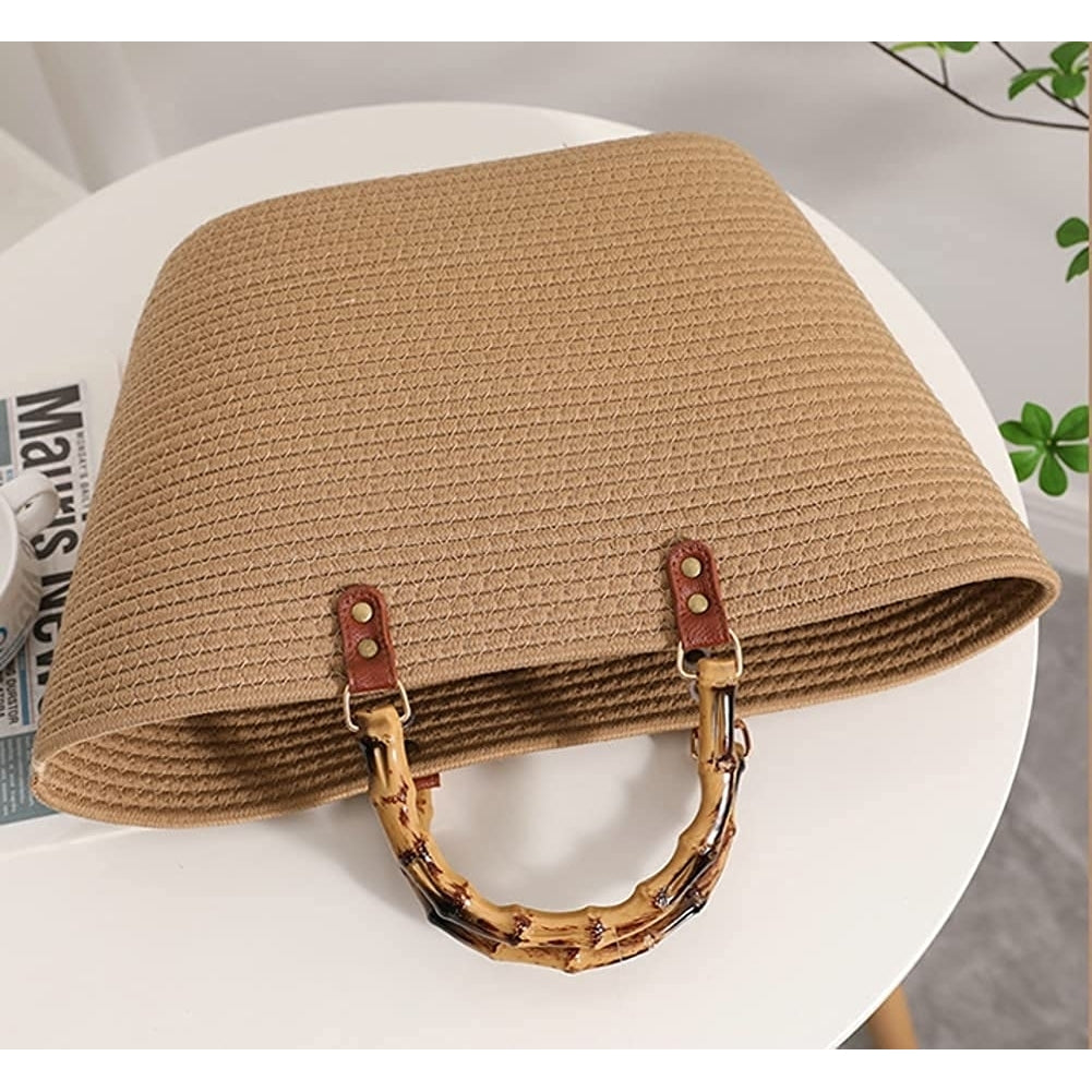 Large Straw Bag Beach Bag Tote Bag Shoulder Bag with Inner Bag Handbag Satchel Crossbody Bag Purses 2023 Image 9