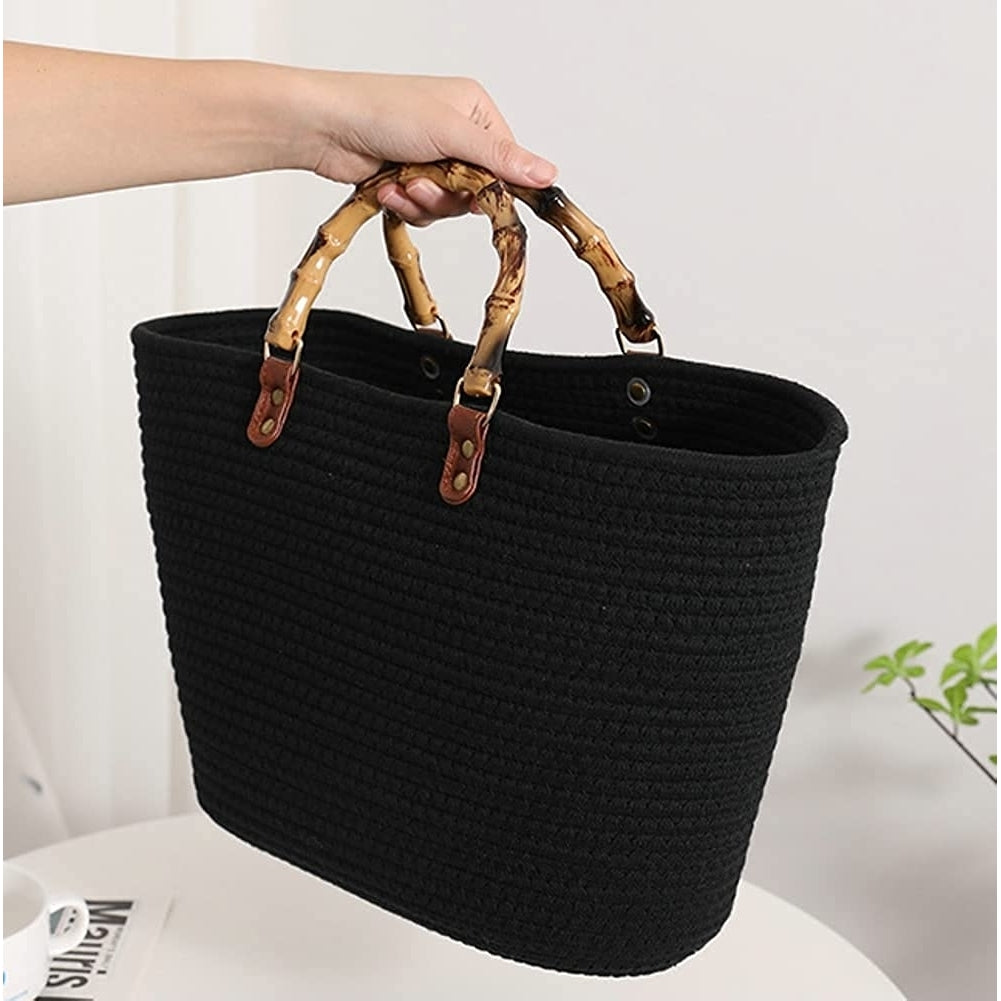 Large Straw Bag Beach Bag Tote Bag Shoulder Bag with Inner Bag Handbag Satchel Crossbody Bag Purses 2023 Image 11