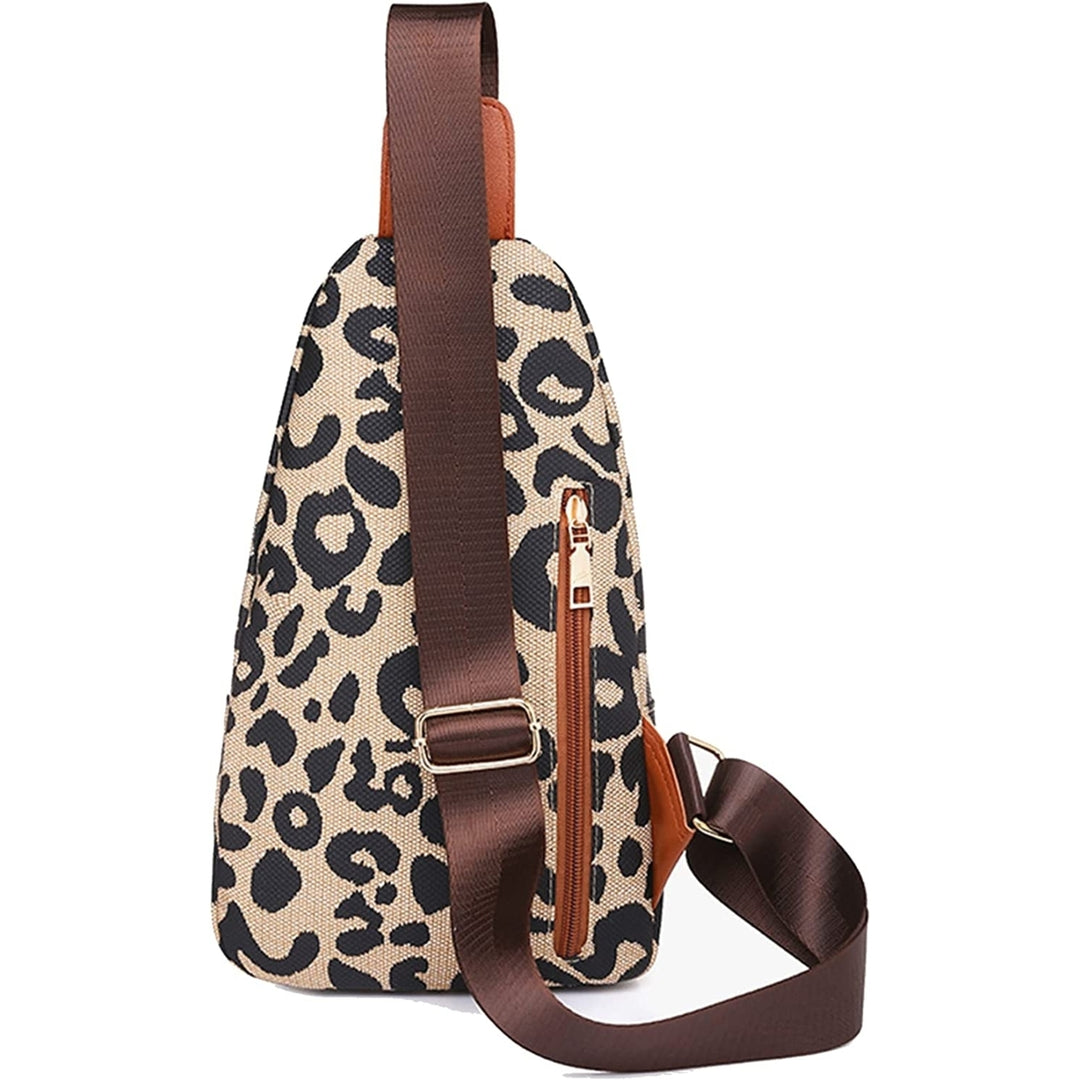 Womens Leopard Chest Bag Chest Backpack Bag Sling Crossbody Bag Satchel Backpack Purse Image 10