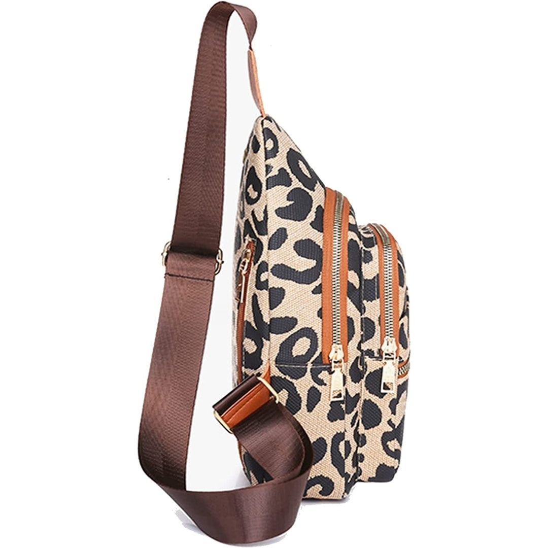 Womens Leopard Chest Bag Chest Backpack Bag Sling Crossbody Bag Satchel Backpack Purse Image 11