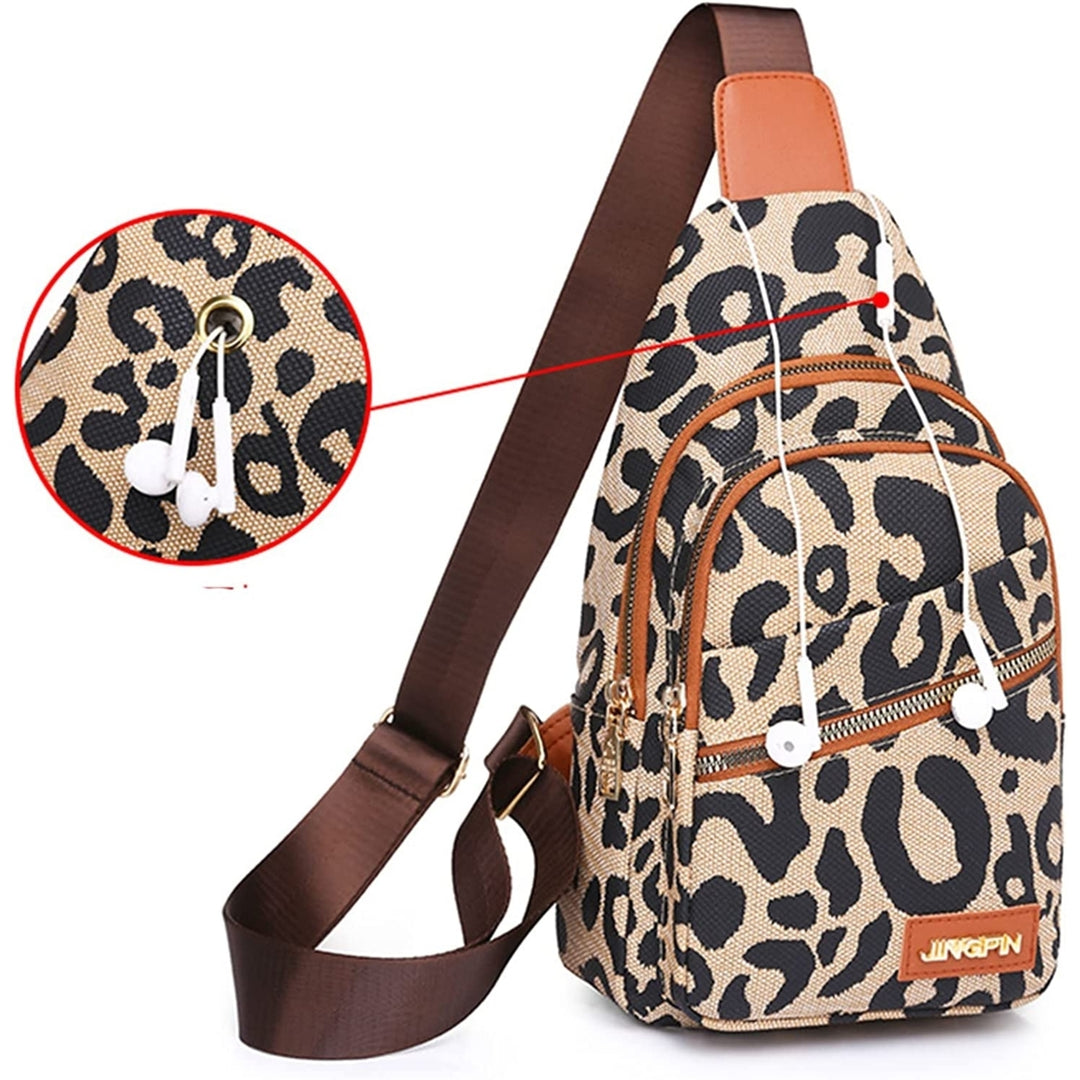 Womens Leopard Chest Bag Chest Backpack Bag Sling Crossbody Bag Satchel Backpack Purse Image 12