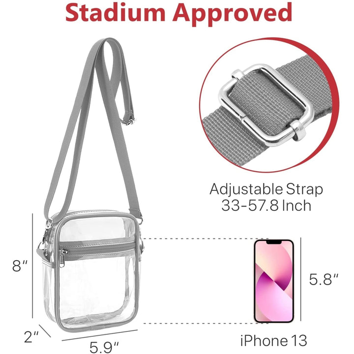 Clear Bag Stadium ApprovedClear Purse with Adjustable Shoulder Strap for Sports Image 4