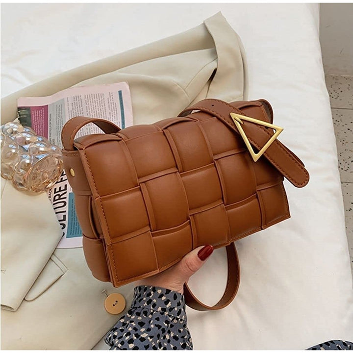 Women Shoulder Bag Purse Woven Crossbody Handbags Small Square Bags Designer Handbag Padded Cassette Clutch Image 9