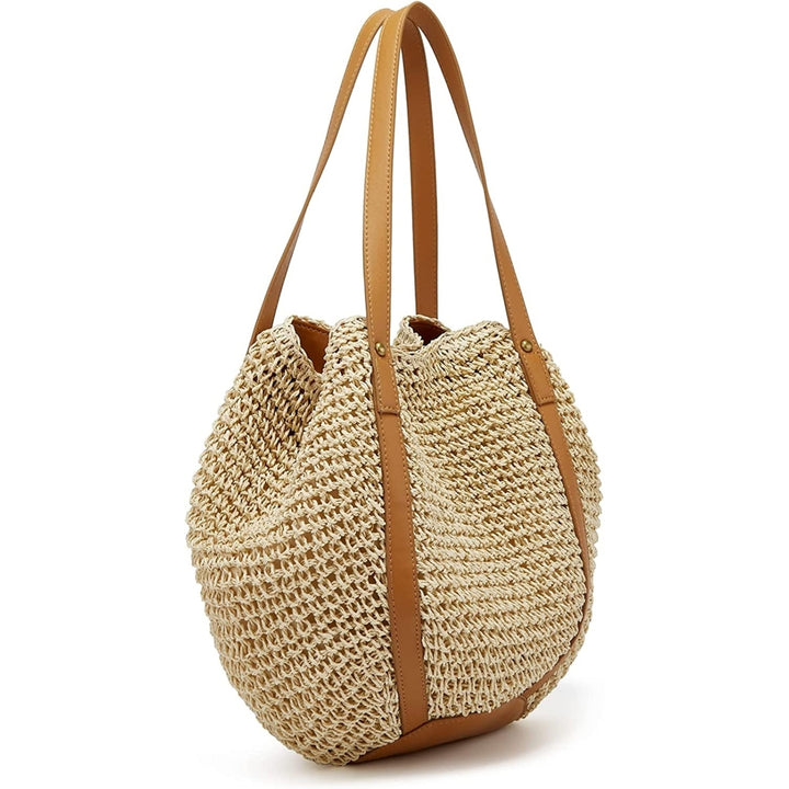 Straw Bags for Women Summer Beach Woven Tote Hobo Handbag Casual Straw Shoulder Bags for Travel Vocation Image 4