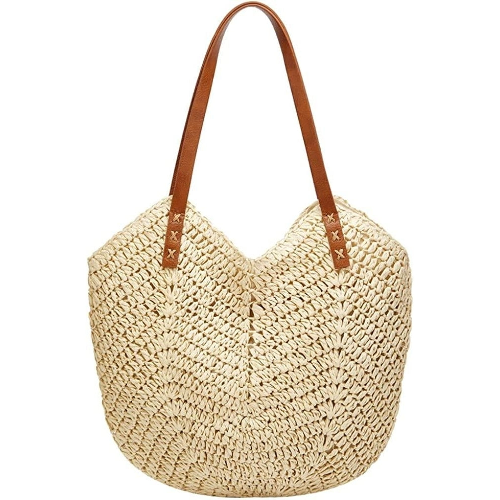 Straw Bags for Women Summer Beach Woven Tote Hobo Handbag Casual Straw Shoulder Bags for Travel Vocation Image 9