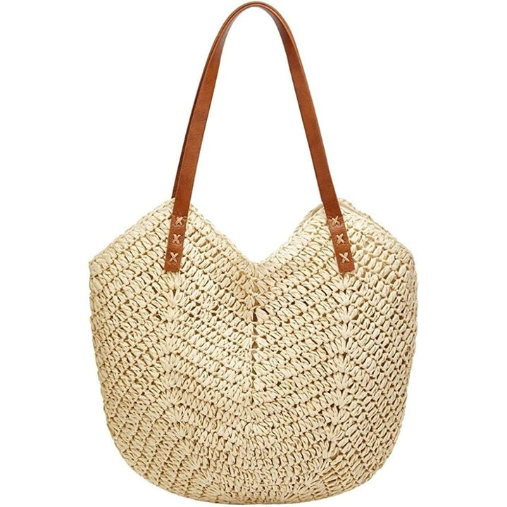 Straw Bags for Women Summer Beach Woven Tote Hobo Handbag Casual Straw Shoulder Bags for Travel Vocation Image 1