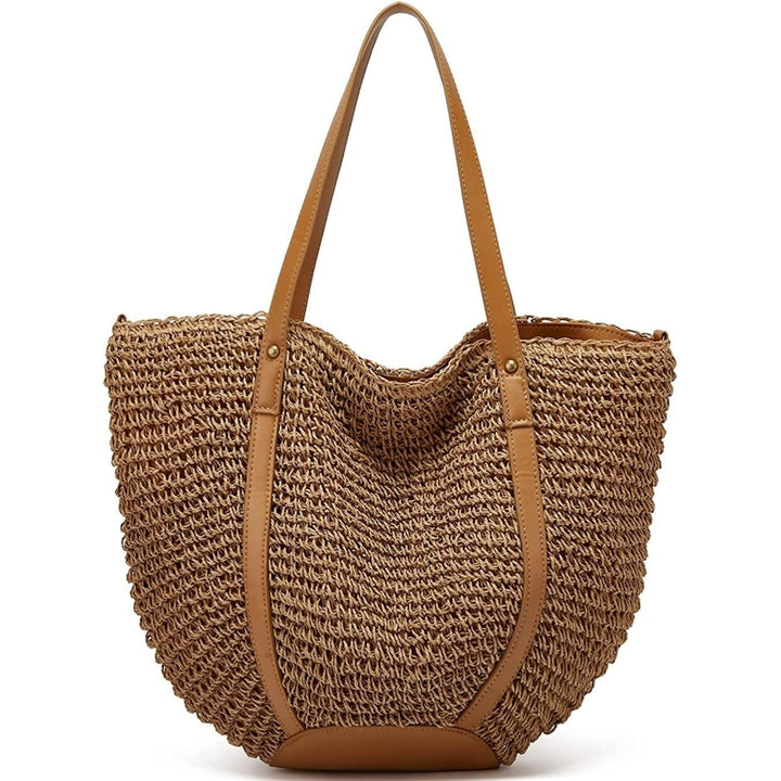 Straw Bags for Women Summer Beach Woven Tote Hobo Handbag Casual Straw Shoulder Bags for Travel Vocation Image 10