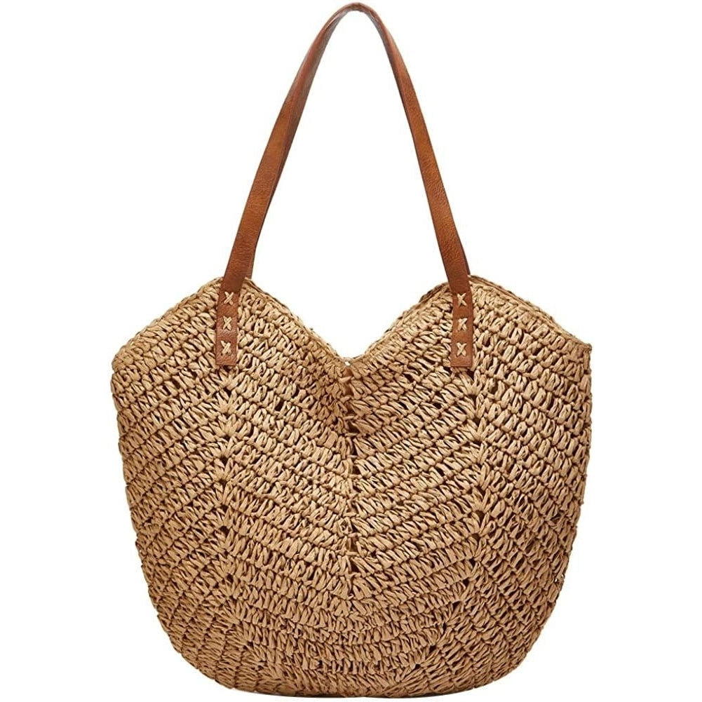 Straw Bags for Women Summer Beach Woven Tote Hobo Handbag Casual Straw Shoulder Bags for Travel Vocation Image 11