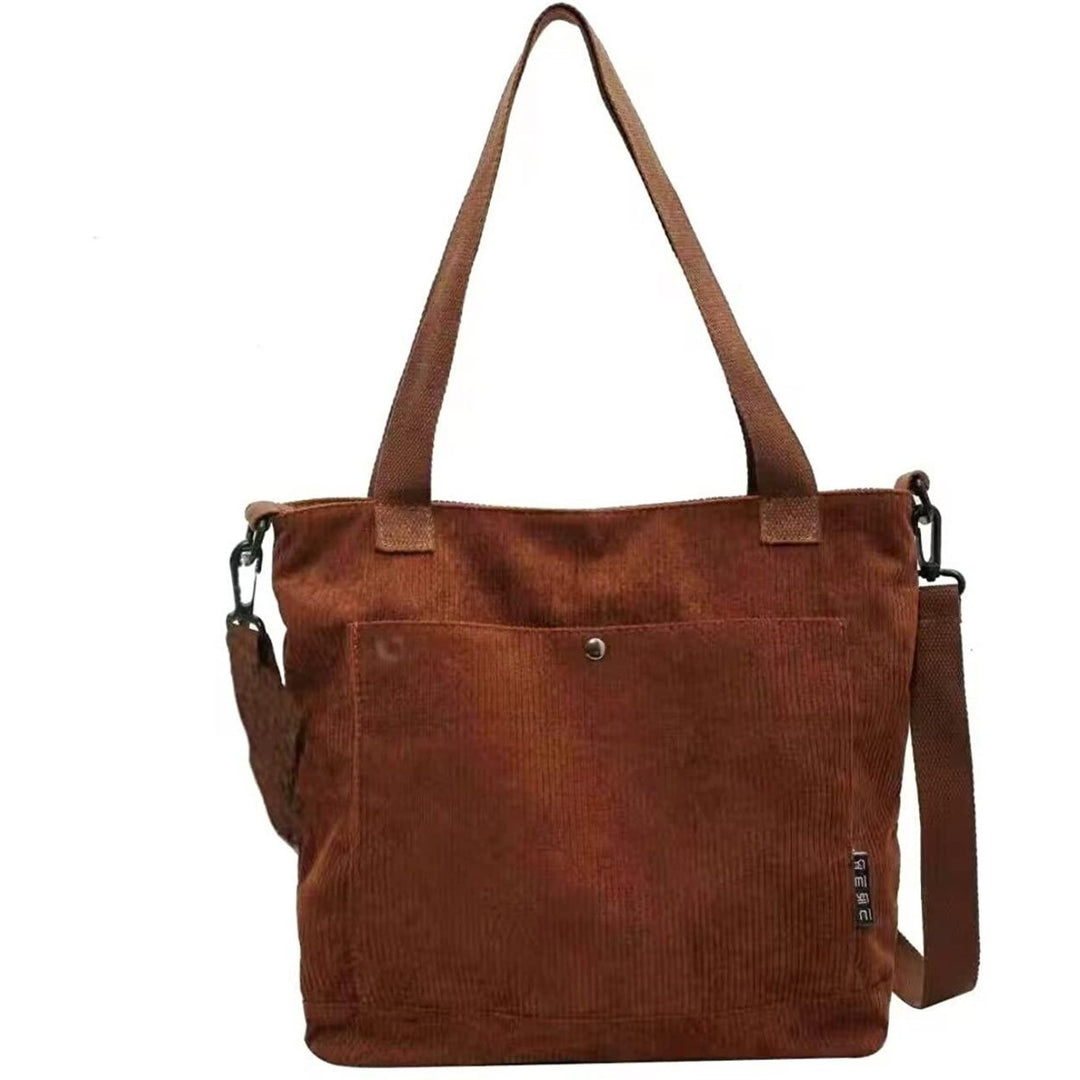 Croduroy Crossbody bagZipper Messenger Tote Bag Shoulder Hobo Bag Work Colledge Shopping Travel Image 1