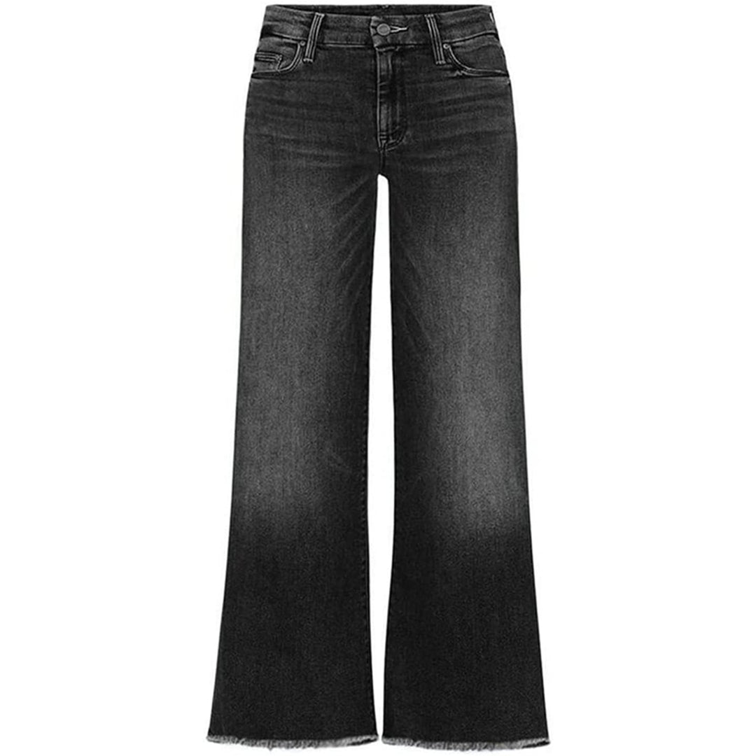 Straight Leg Jeans for Women Casual Raw Hem Mid Waisted Pull on Jeans 2023 Trendy Image 3