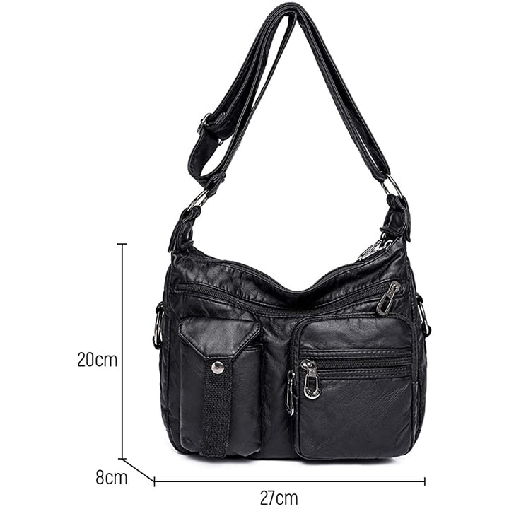 Soft Leather Crossbody Purse for Women Pocketbooks Waterproof Shoulder Bag Ladies Multi Pocket Crossbody Bag Image 4