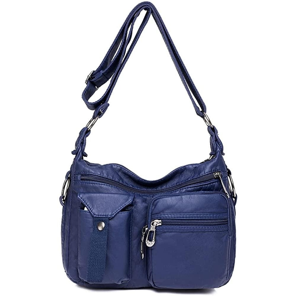 Soft Leather Crossbody Purse for Women Pocketbooks Waterproof Shoulder Bag Ladies Multi Pocket Crossbody Bag Image 6