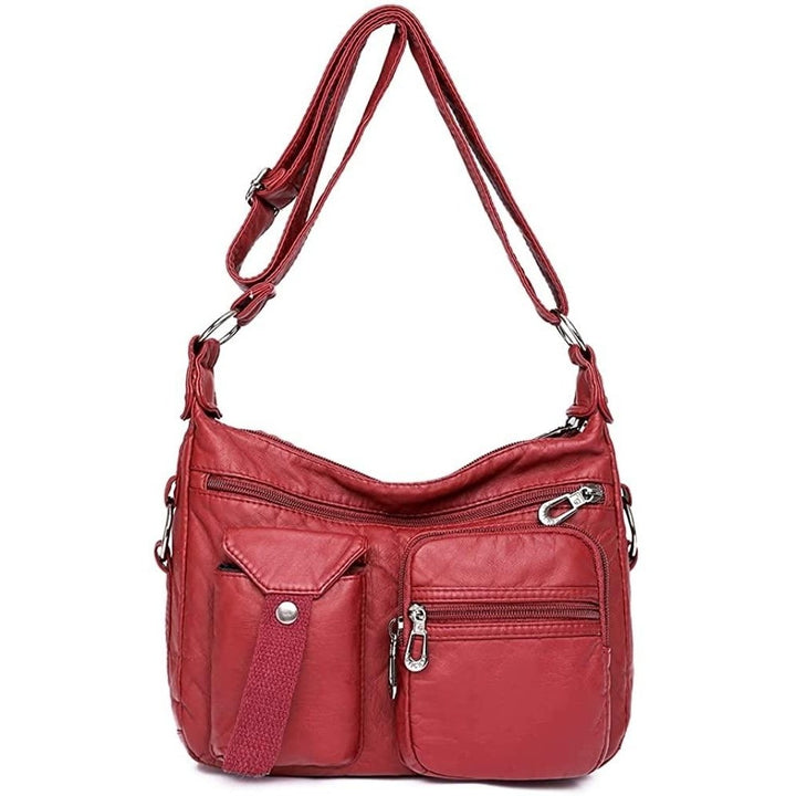 Soft Leather Crossbody Purse for Women Pocketbooks Waterproof Shoulder Bag Ladies Multi Pocket Crossbody Bag Image 10