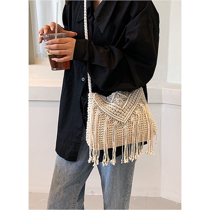 Crossbody Bag for Women Cute Hobo Bag Satchel Bag Summer Bag Knit Bag Beach Bag Purse Tote Handbags for Women 2023 Image 4