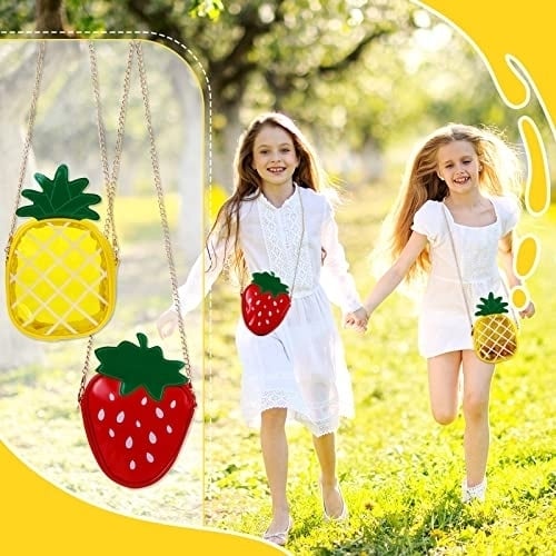 Set of 4 Fruit Shoulder Bag Lemon Watermelon Shape Shoulder Bag Image 4