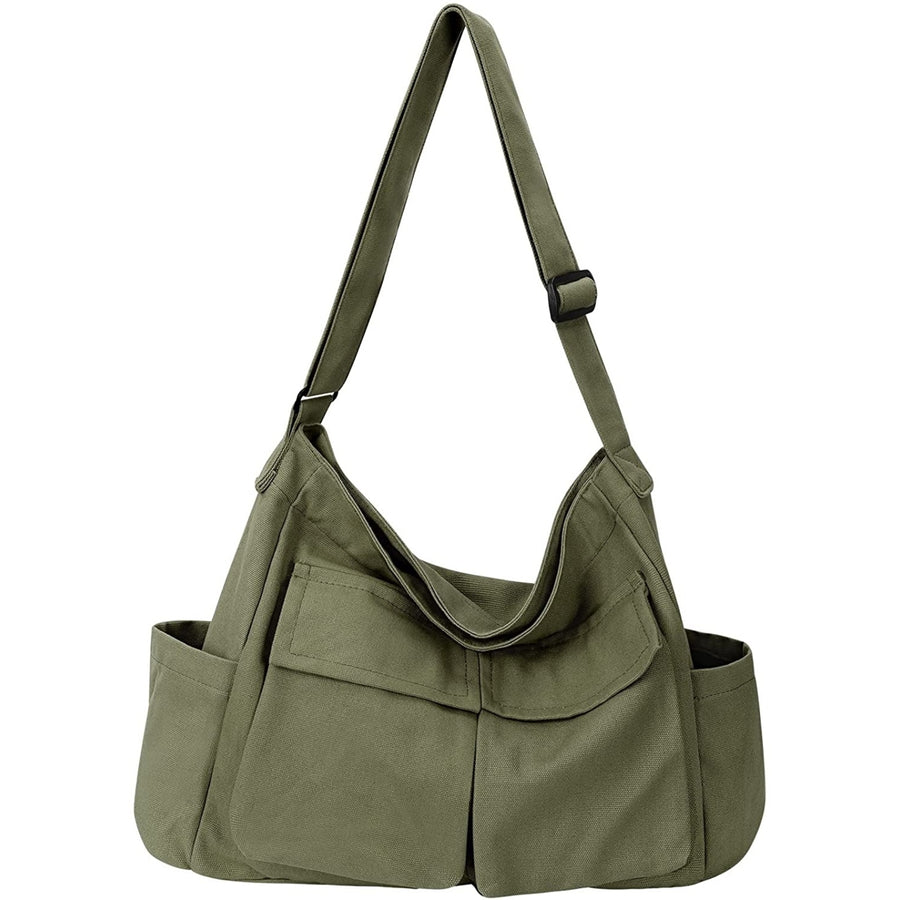 Crossbody Bag with Multiple Pockets Large Tote Bag Handbag for Teen Girls Women Men Image 1